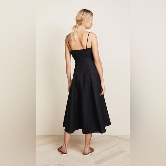 NEW MARA HOFFMAN ROBYN Linen/hemp midi dress in black - Picture 4 of 11